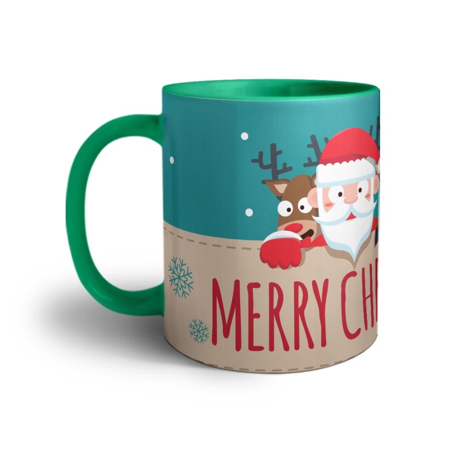 Tazza merry christmas santa claus and reindeer Natale