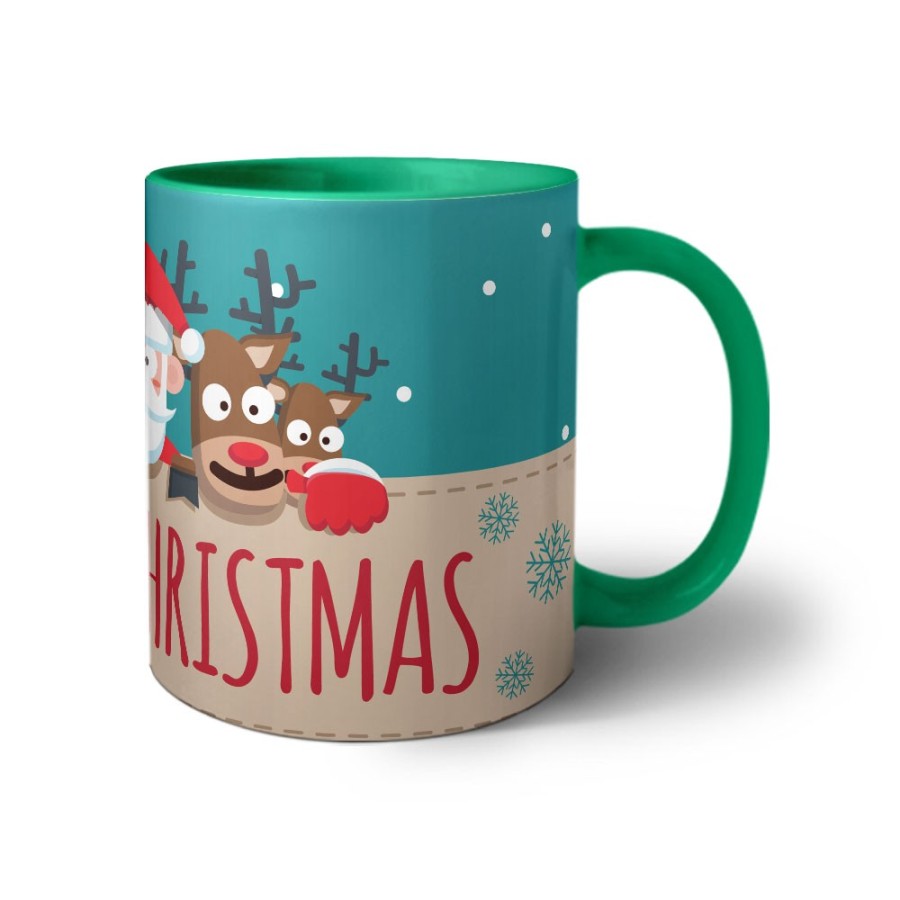 Tazza merry christmas santa claus and reindeer Natale