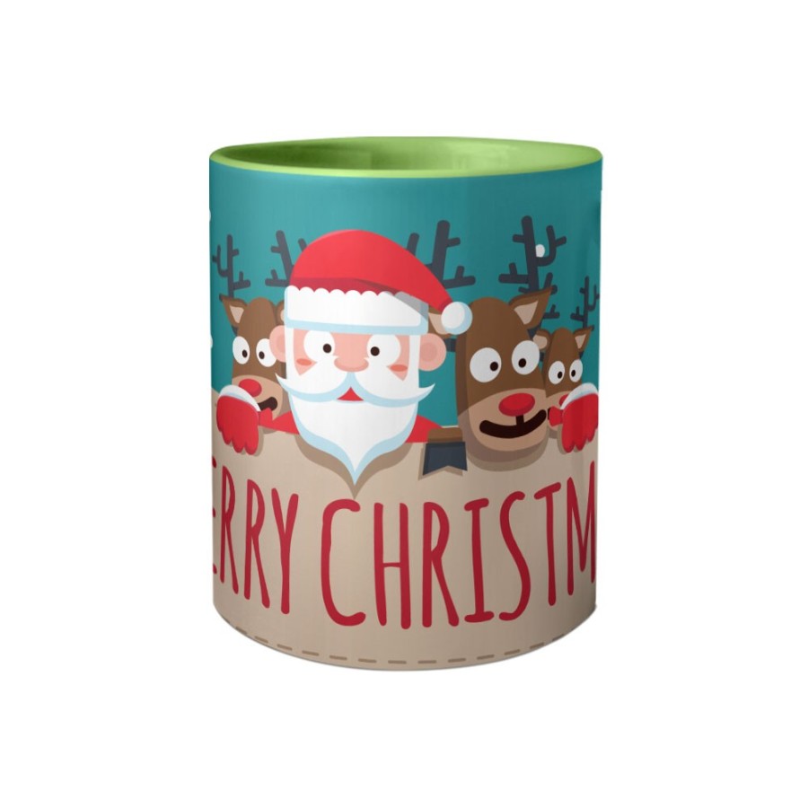 Tazza merry christmas santa claus and reindeer Natale