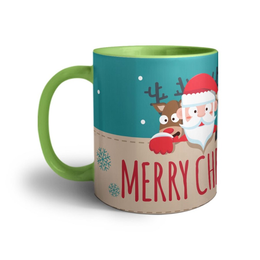 Tazza merry christmas santa claus and reindeer Natale