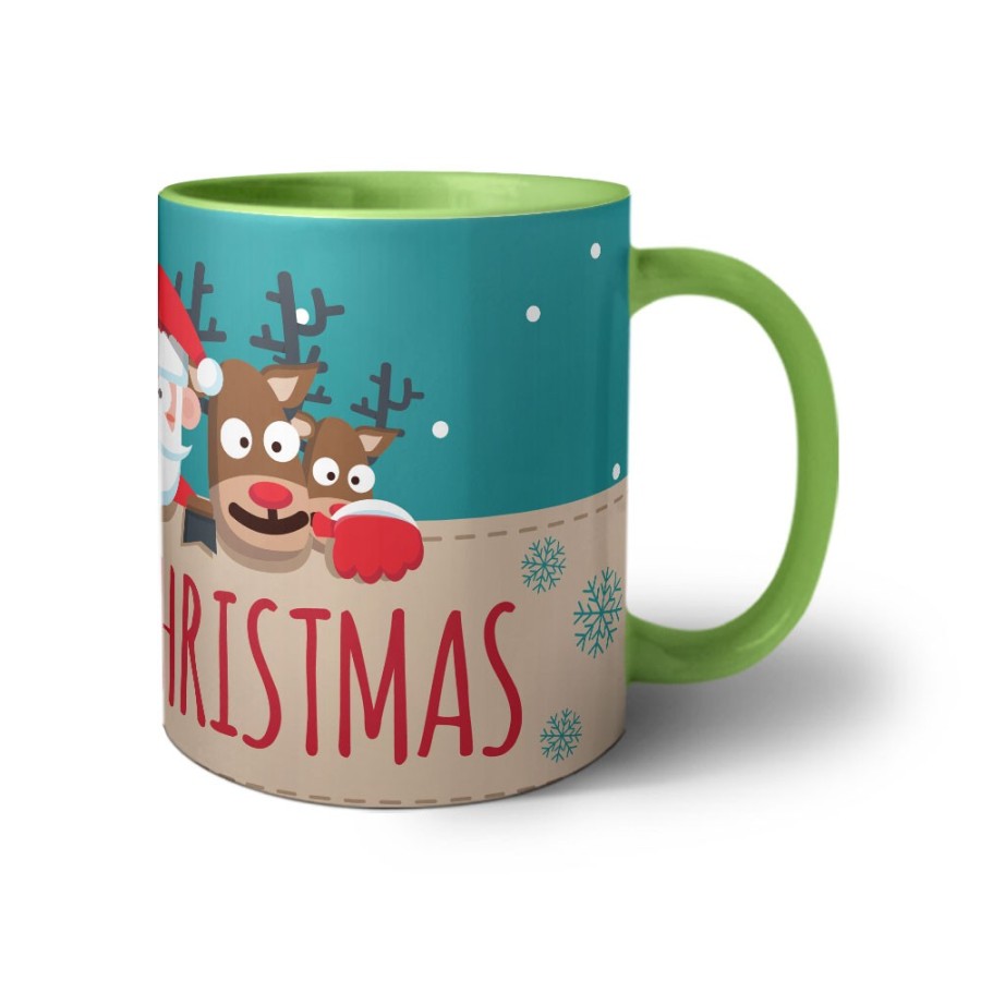 Tazza merry christmas santa claus and reindeer Natale