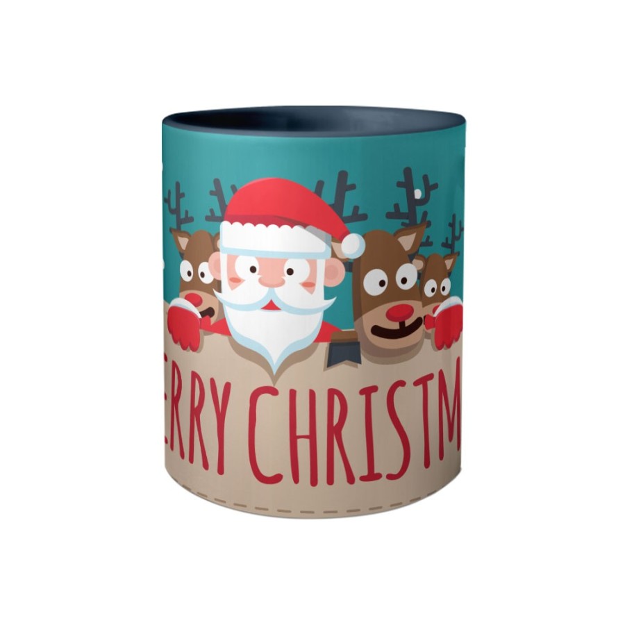 Tazza merry christmas santa claus and reindeer Natale