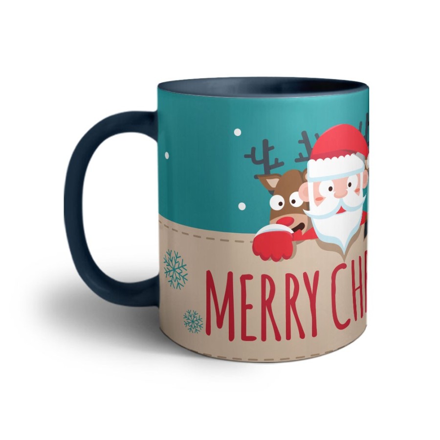 Tazza merry christmas santa claus and reindeer Natale