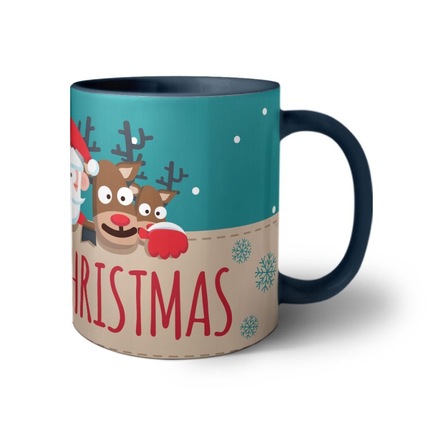 Tazza merry christmas santa claus and reindeer Natale