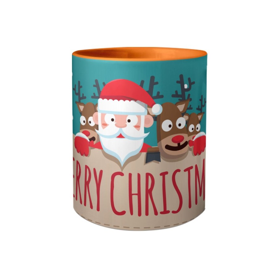 Tazza merry christmas santa claus and reindeer Natale