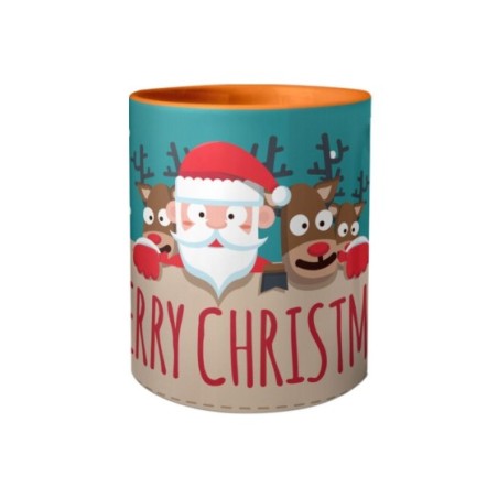 Tazza merry christmas santa claus and reindeer Natale