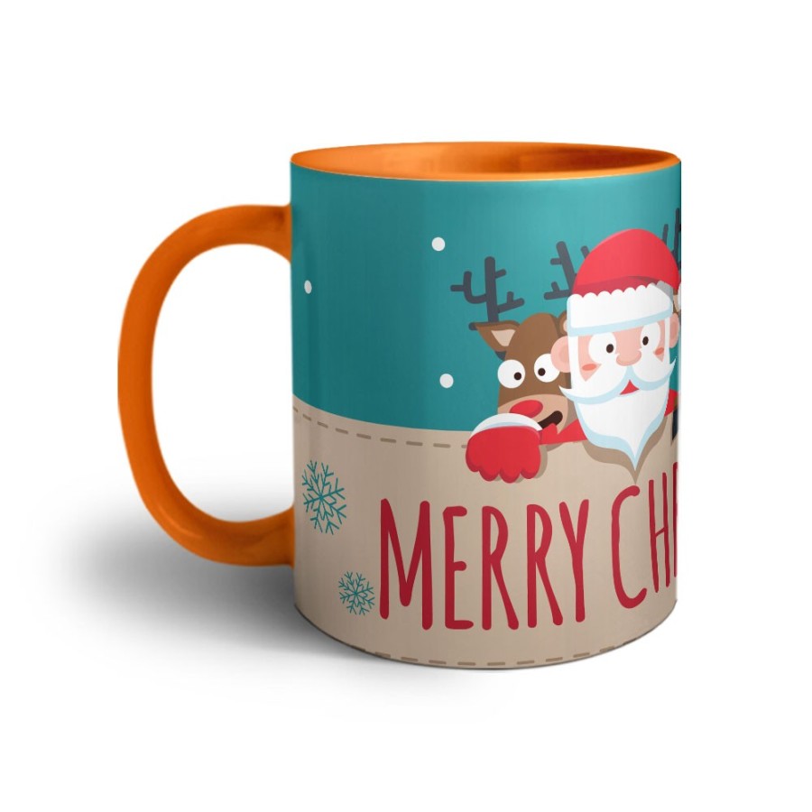 Tazza merry christmas santa claus and reindeer Natale