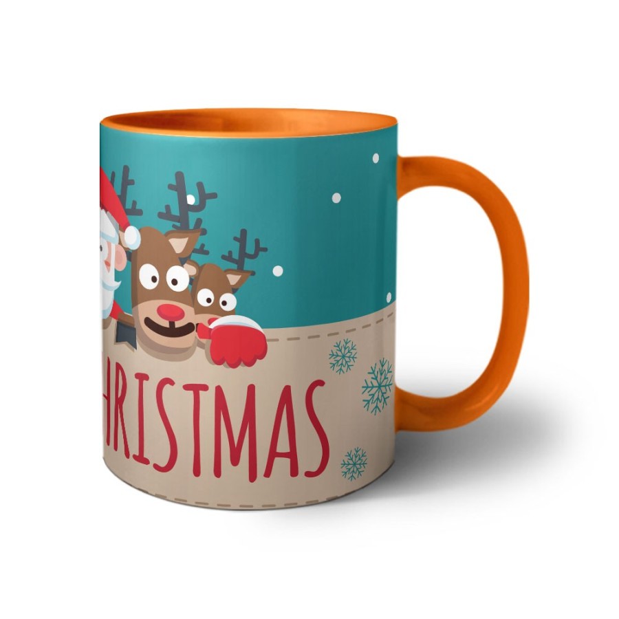 Tazza merry christmas santa claus and reindeer Natale