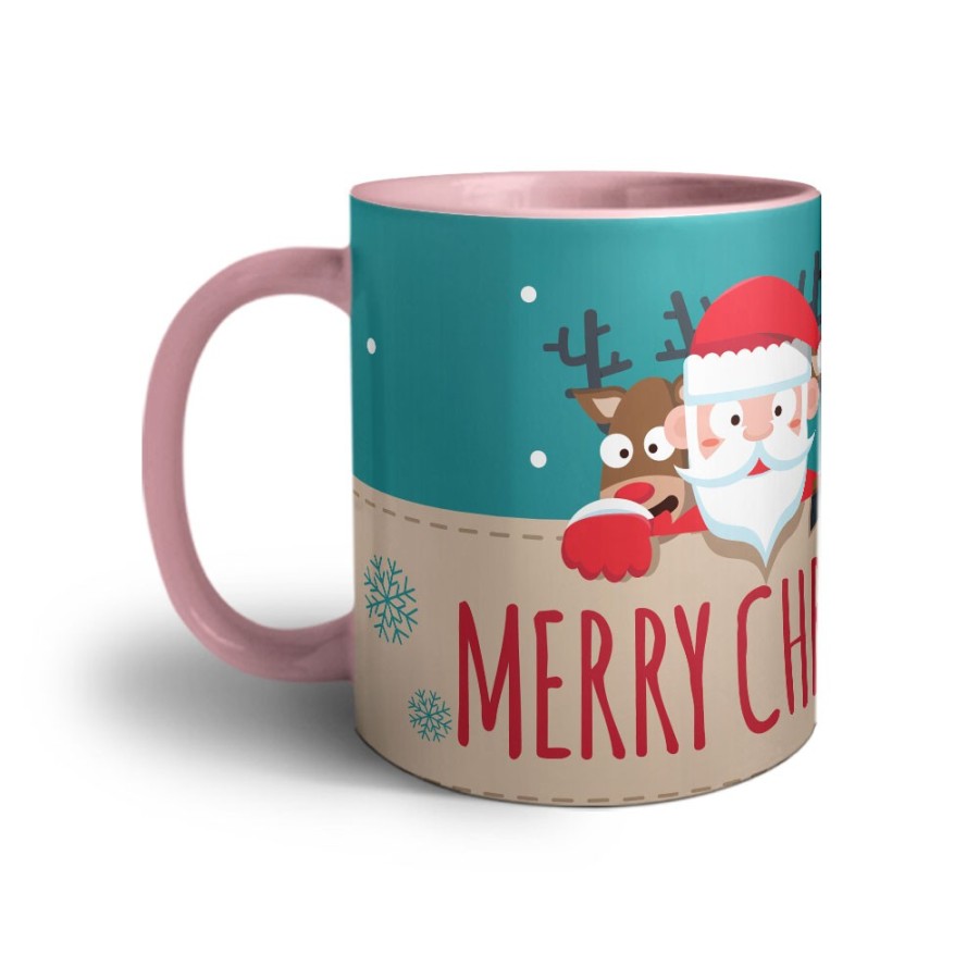 Tazza merry christmas santa claus and reindeer Natale