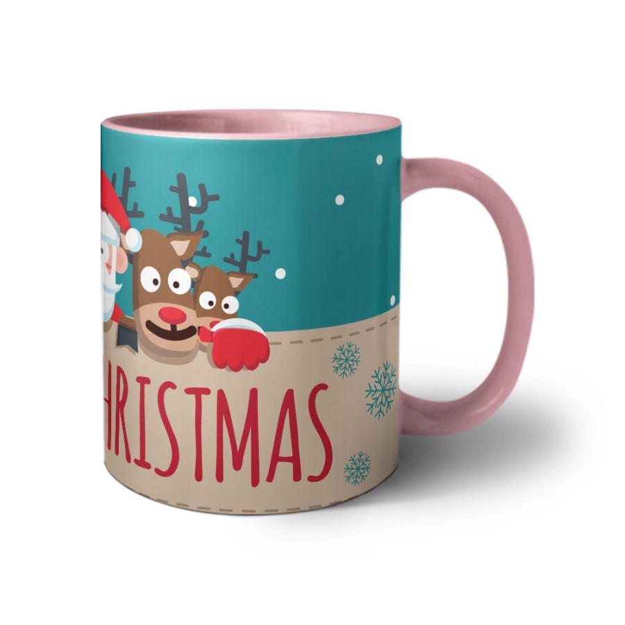 Tazza merry christmas santa claus and reindeer Natale