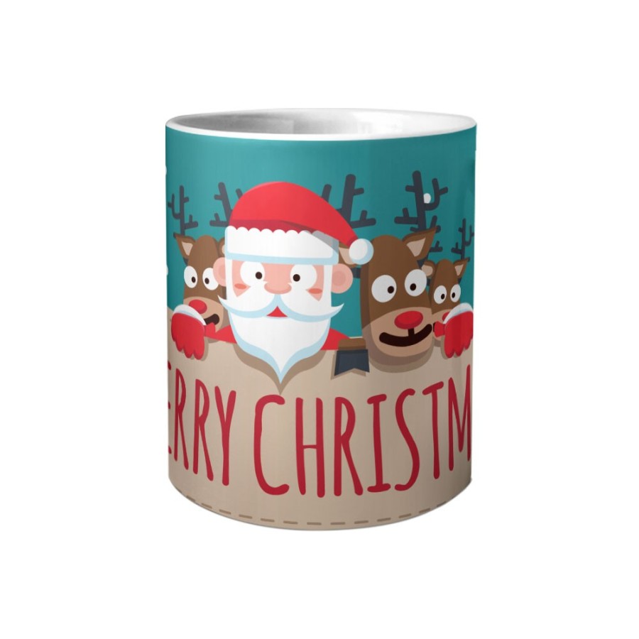 Tazza merry christmas santa claus and reindeer Natale