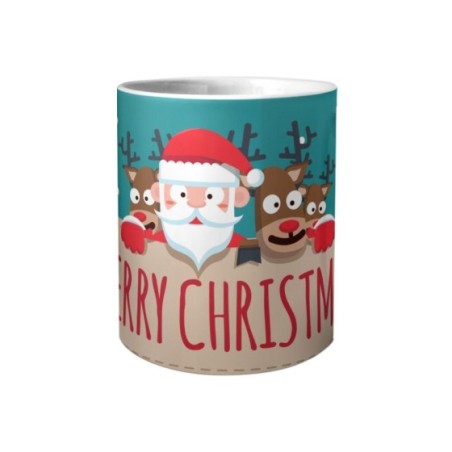 Tazza merry christmas santa claus and reindeer Natale
