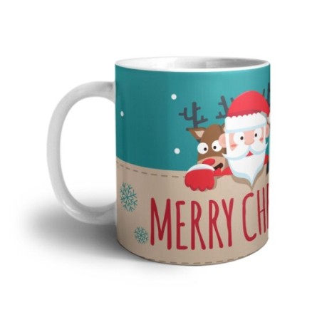 Tazza merry christmas santa claus and reindeer Natale