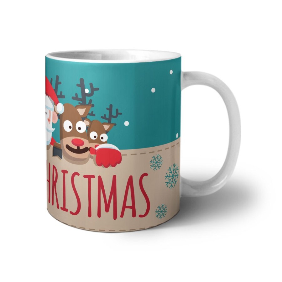 Tazza merry christmas santa claus and reindeer Natale