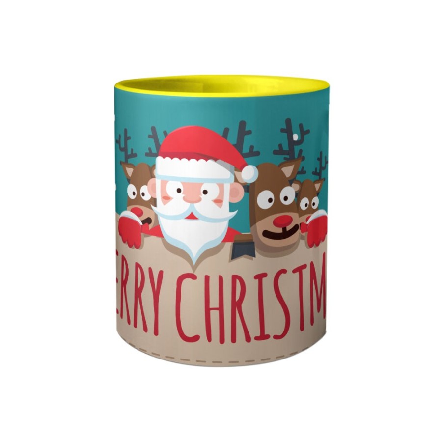Tazza merry christmas santa claus and reindeer Natale