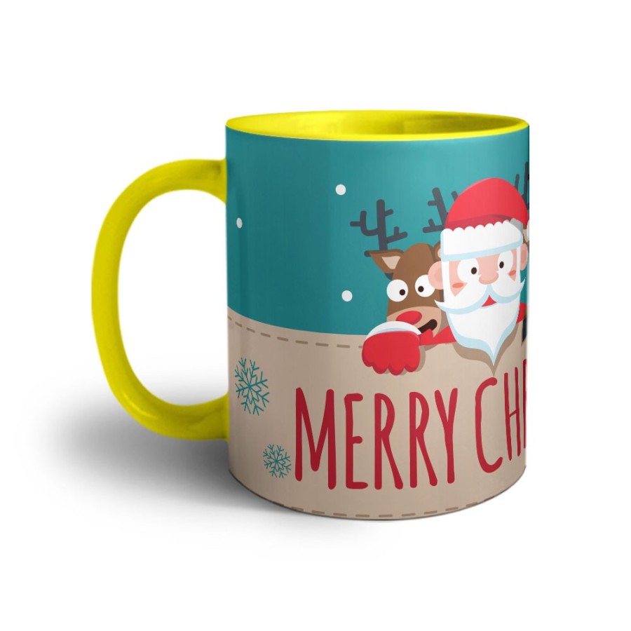 Tazza merry christmas santa claus and reindeer Natale