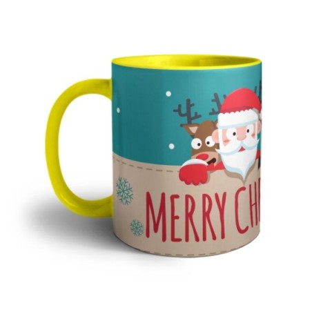 Tazza merry christmas santa claus and reindeer Natale