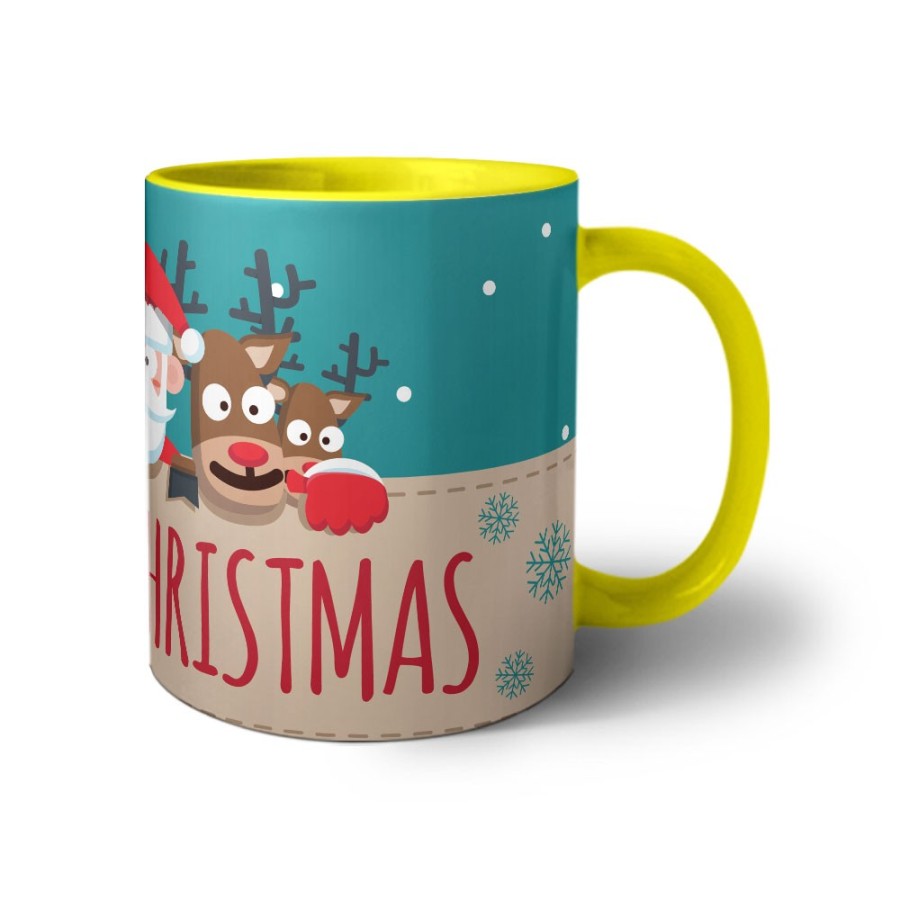 Tazza merry christmas santa claus and reindeer Natale