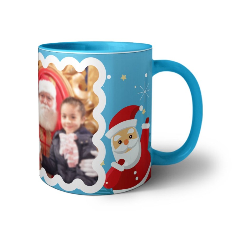 Tazza personalizzata con foto renna con babbo natale Natale