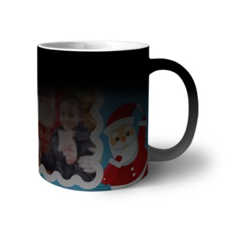 Tazza personalizzata con foto renna con babbo natale Natale