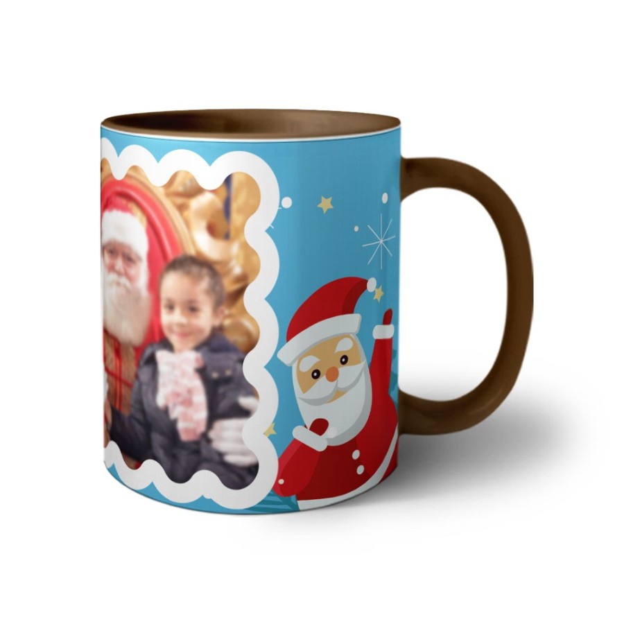 Tazza personalizzata con foto renna con babbo natale Natale