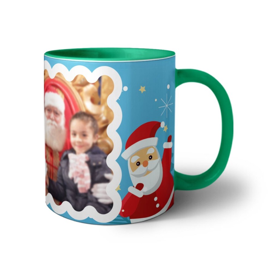 Tazza personalizzata con foto renna con babbo natale Natale