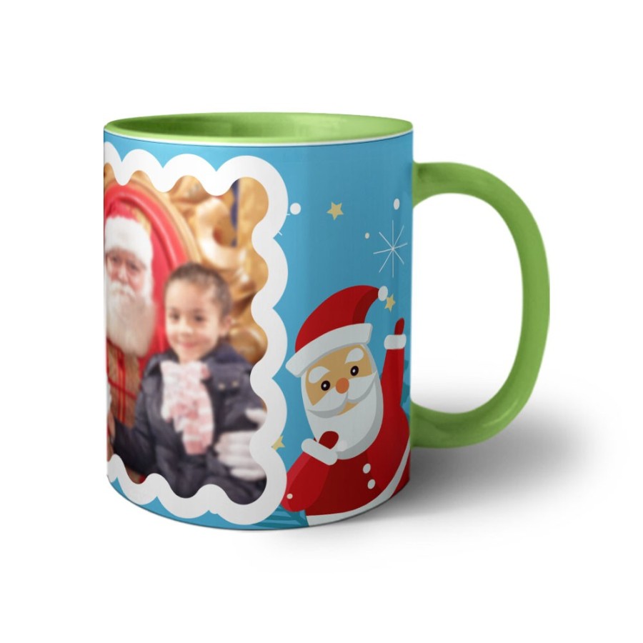 Tazza personalizzata con foto renna con babbo natale Natale