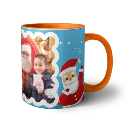 Tazza personalizzata con foto renna con babbo natale Natale