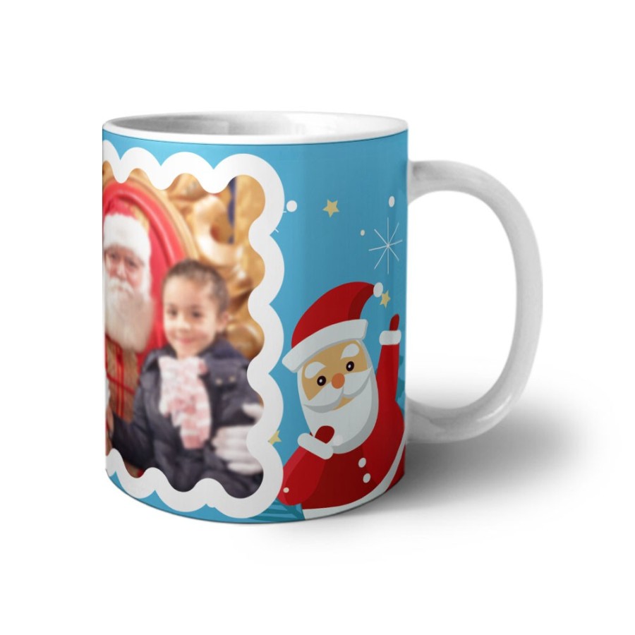 Tazza personalizzata con foto renna con babbo natale Natale
