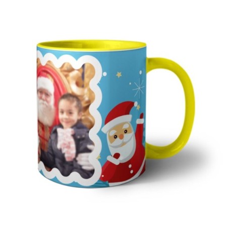 Tazza personalizzata con foto renna con babbo natale Natale