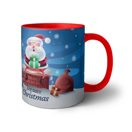 Tazza personalizzabile con nome merry christmas con santa claus e regali Natale 2