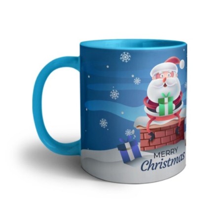 Tazza personalizzabile con nome merry christmas con santa claus e regali Natale