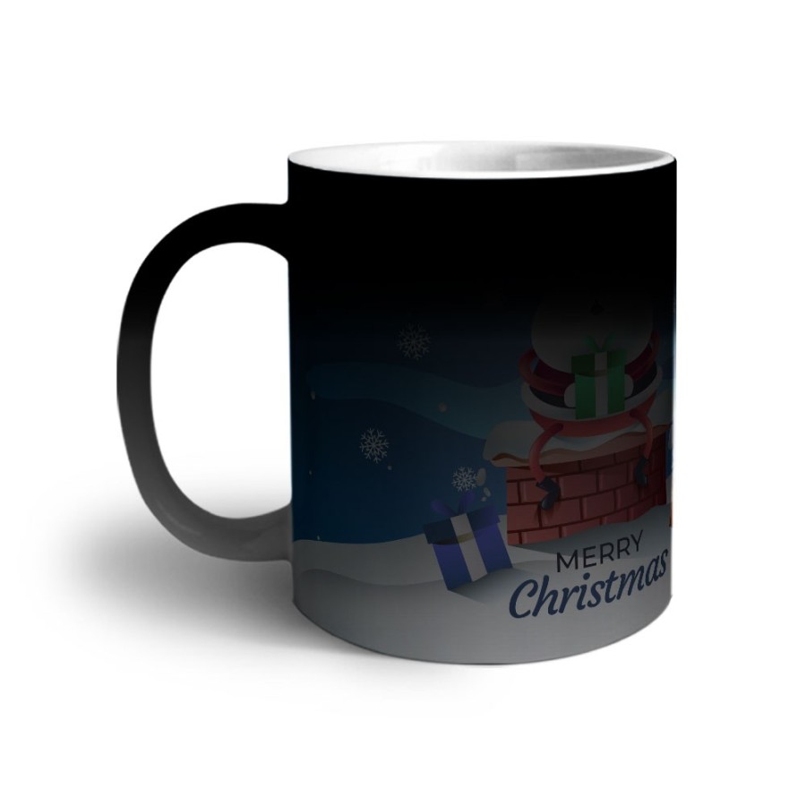 Tazza personalizzabile con nome merry christmas con santa claus e regali Natale