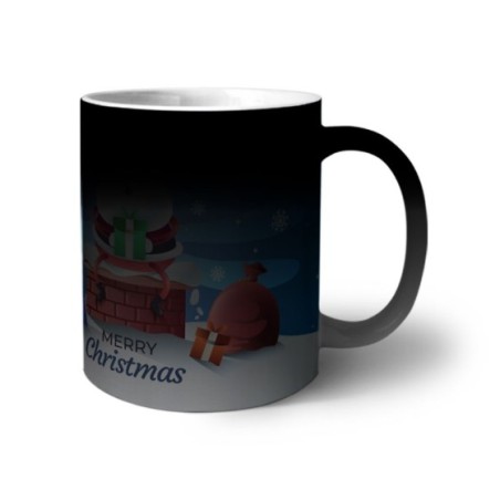Tazza personalizzabile con nome merry christmas con santa claus e regali Natale