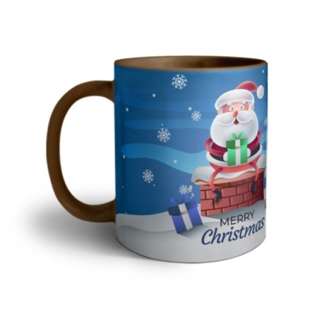 Tazza personalizzabile con nome merry christmas con santa claus e regali Natale