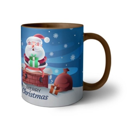 Tazza personalizzabile con nome merry christmas con santa claus e regali Natale