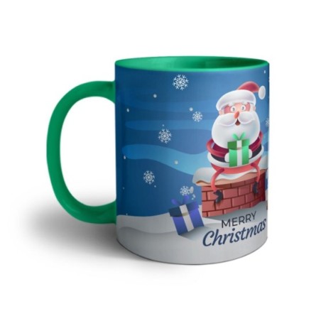 Tazza personalizzabile con nome merry christmas con santa claus e regali Natale