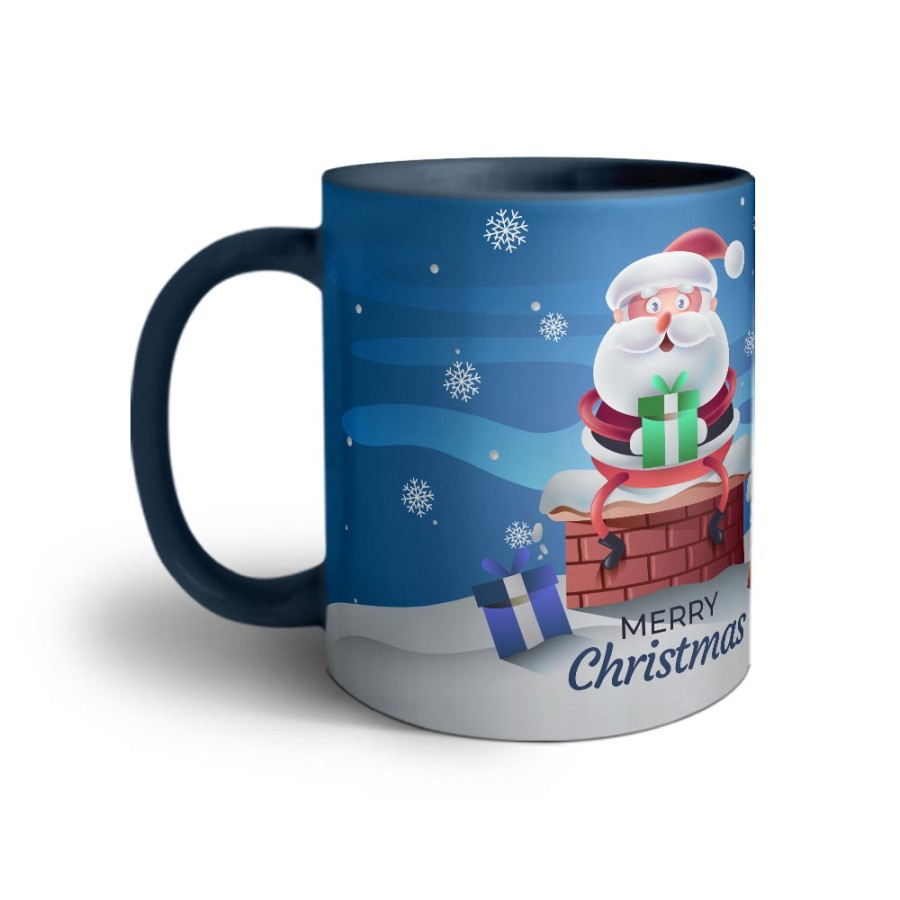 Tazza personalizzabile con nome merry christmas con santa claus e regali Natale