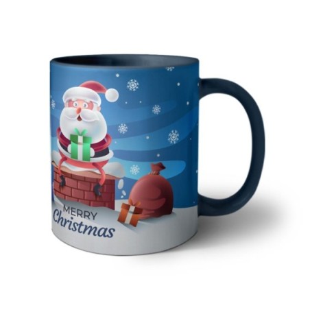 Tazza personalizzabile con nome merry christmas con santa claus e regali Natale