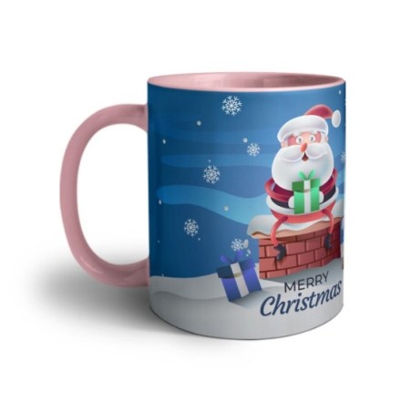 Tazza personalizzabile con nome merry christmas con santa claus e regali Natale