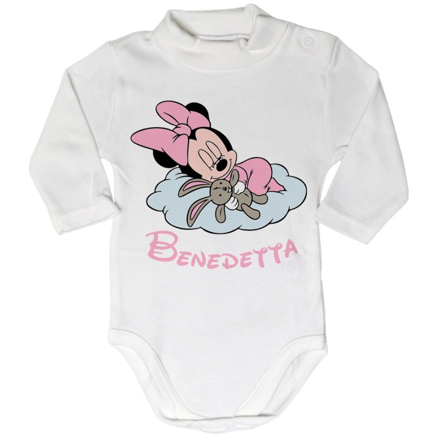 Body lupetto neonata personalizzato con nome minnie sleeping Cartoon