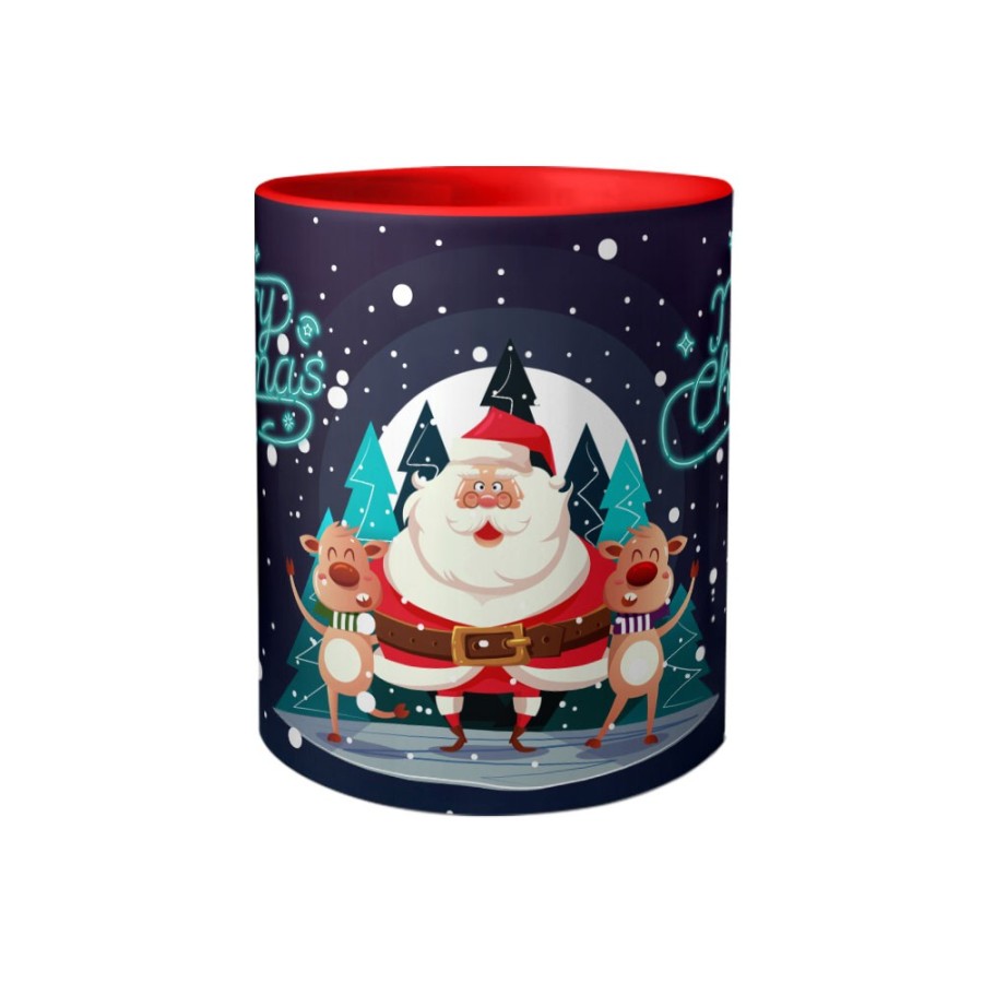 Tazza merry christmas con renne e babbo natale Natale