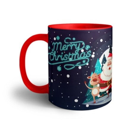 Tazza merry christmas con renne e babbo natale Natale