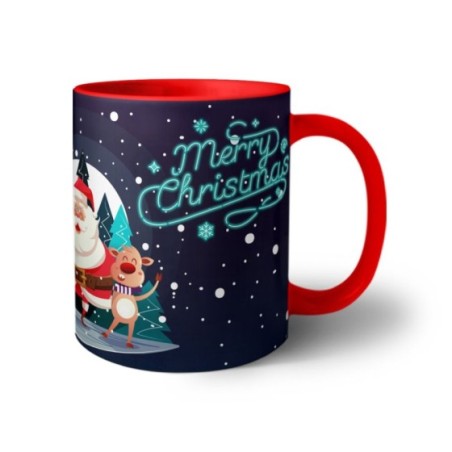 Tazza merry christmas con renne e babbo natale Natale