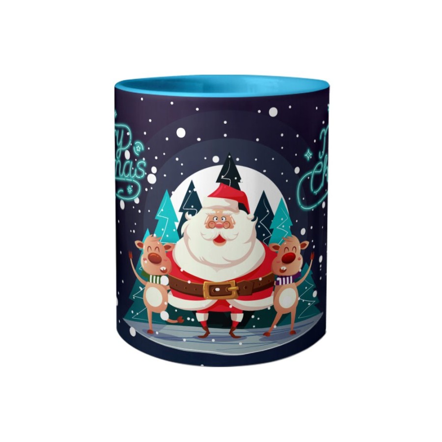Tazza merry christmas con renne e babbo natale Natale