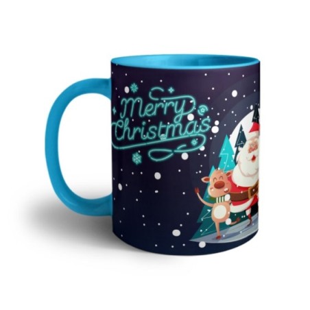 Tazza merry christmas con renne e babbo natale Natale