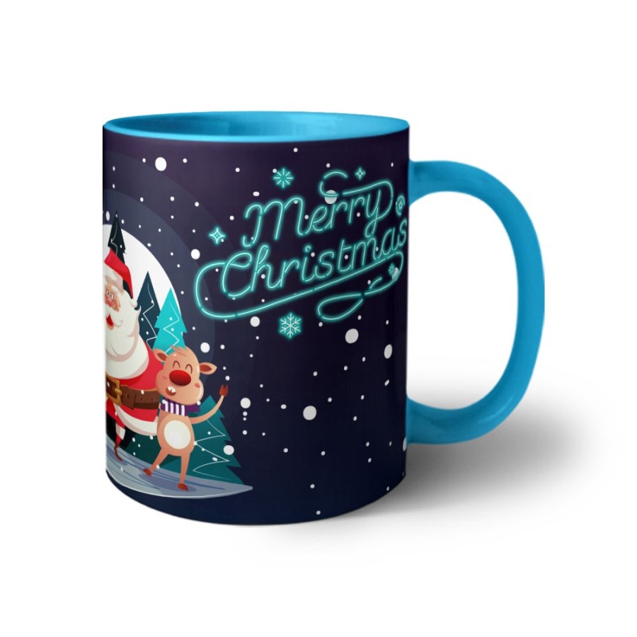 Tazza merry christmas con renne e babbo natale Natale