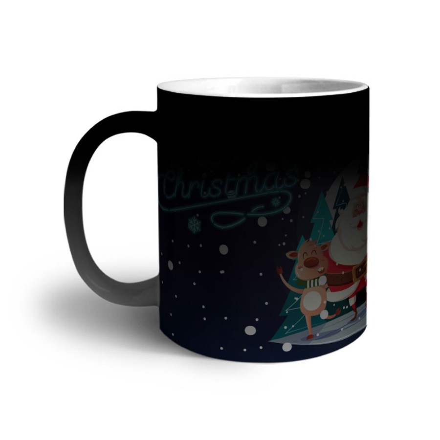Tazza merry christmas con renne e babbo natale Natale