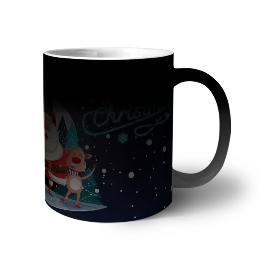 Tazza merry christmas con renne e babbo natale Natale