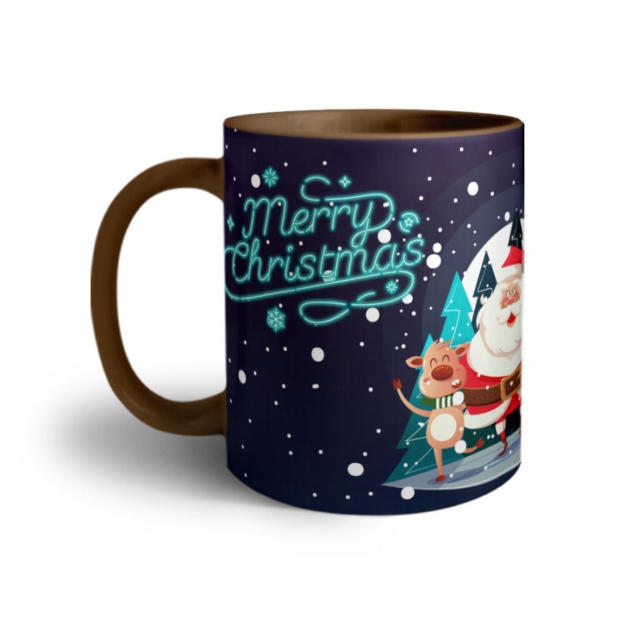 Tazza merry christmas con renne e babbo natale Natale